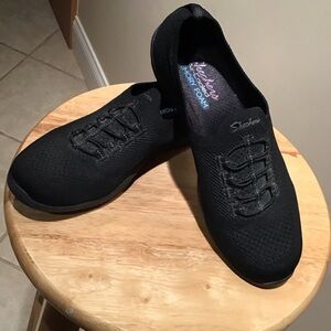 Skechers Women’s Black Slip-On Knit Sneakers